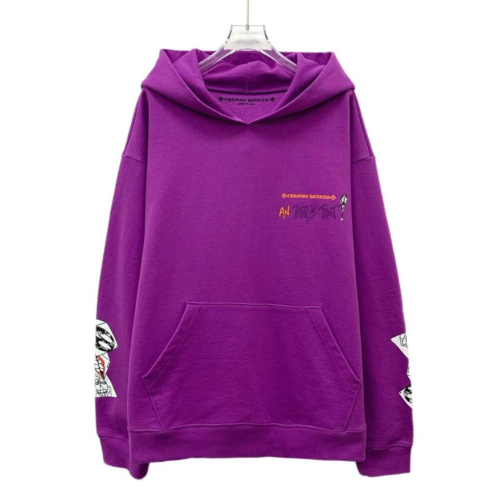 Chrome Hearts Matty Boy Collaboration Series Purple Hooded Graffiti Print Cotton